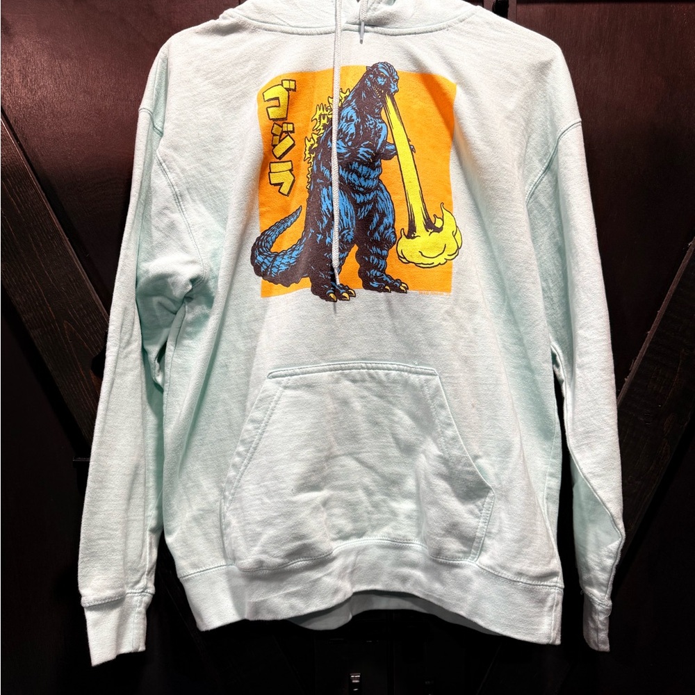 Light Blue Hoodie Godzilla Graphic Pullover -  F.Y.E. Classic